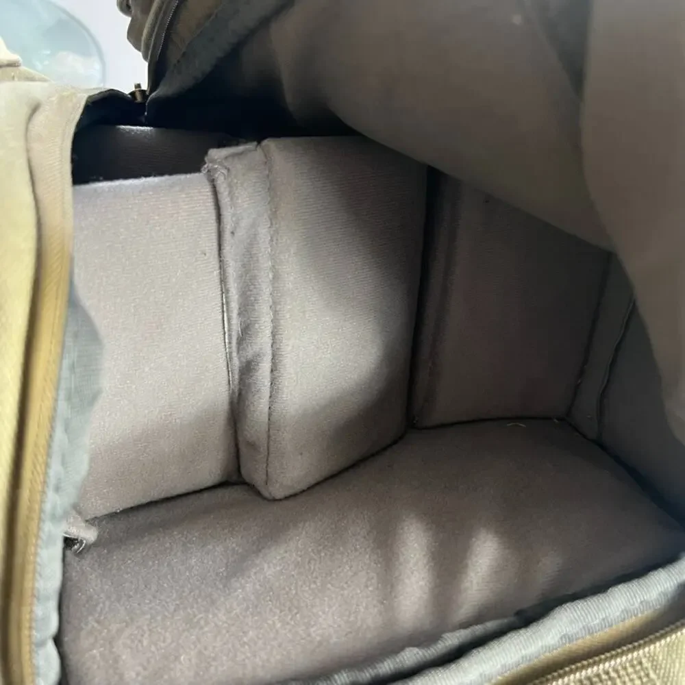 Matin Canvas Tan Camera Backpack Padded Inside Pockets Adjustable Straps